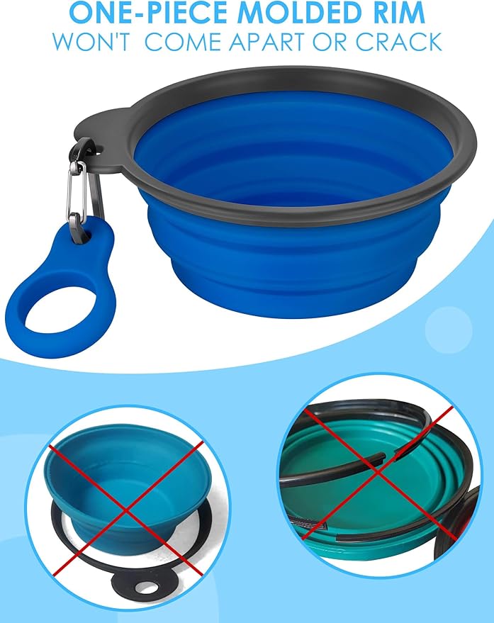 Aonkey Collapsible Dog Bowls with Bottle Carrier 2 Pack 37oz