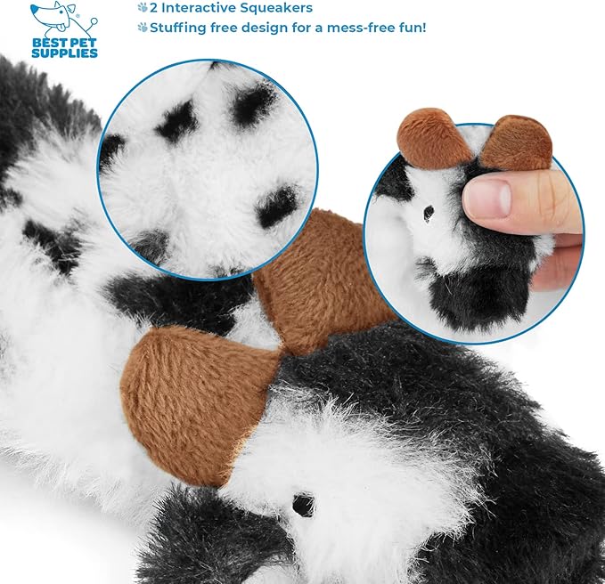 Best Pet Supplies 2-in-1 Stuffless Squeaky Dog Toys with Soft
