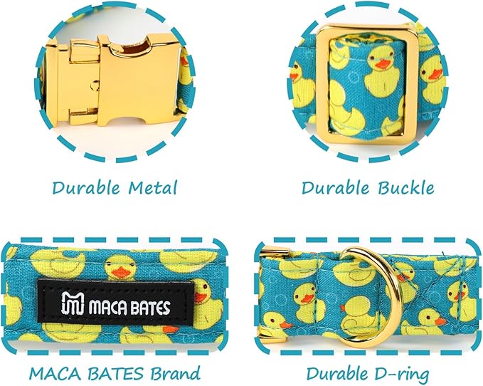 Maca Bates Cute Duck Green Dog Collar