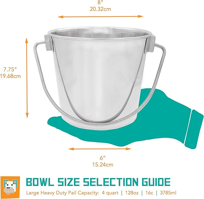 Fuzzy Puppy Heavy Duty Pail with Contoured Handle 4-Quart (HDP-4)