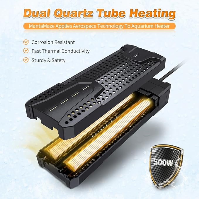 Aquarium Heater 300W/500W/800W/1000W for 20-300 Gal