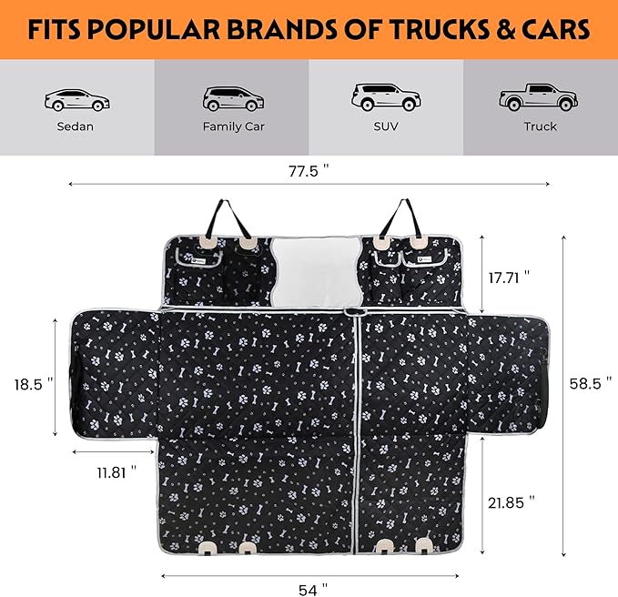 Dog Seat Cover 6 in 1 Trunk, 600D Durable