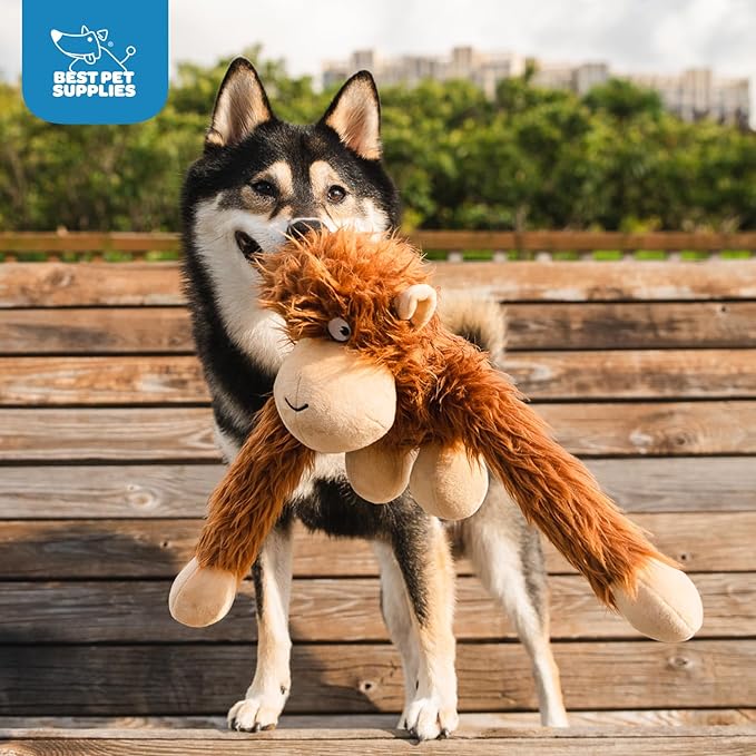 Best Pet Supplies O-Hug-Atan Interactive Squeaky Plush Toy for Small and Medium Breed Puppies or Dogs