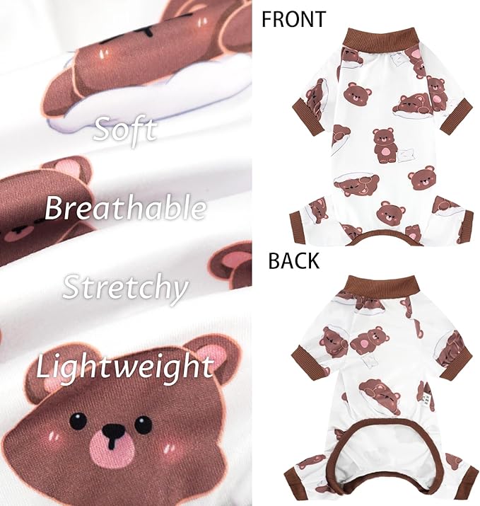 XPUDAC 4 Pack Dog Pajamas for Small Dogs