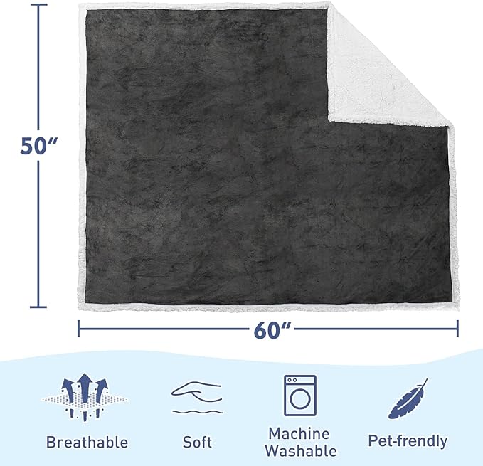 Kritter Planet Grey Large Dog Blanket 50x60 inches