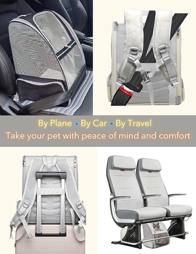 Breathable Pet Carrier Backpack for Small Dogs and Cats Detachable and Foldable