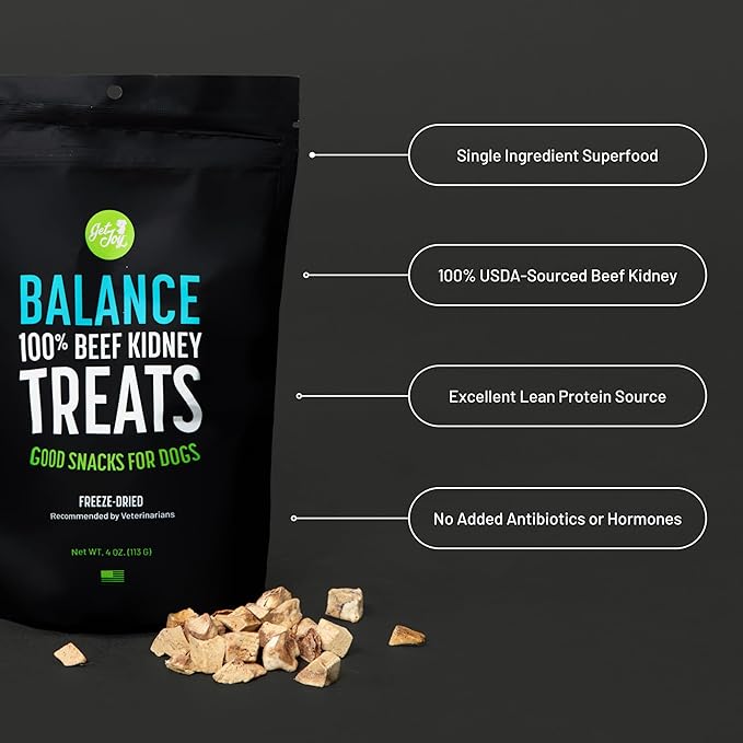 Get Joy Freeze Dried Superfood 100% Beef Kidney Dog Treats 4 Ounce