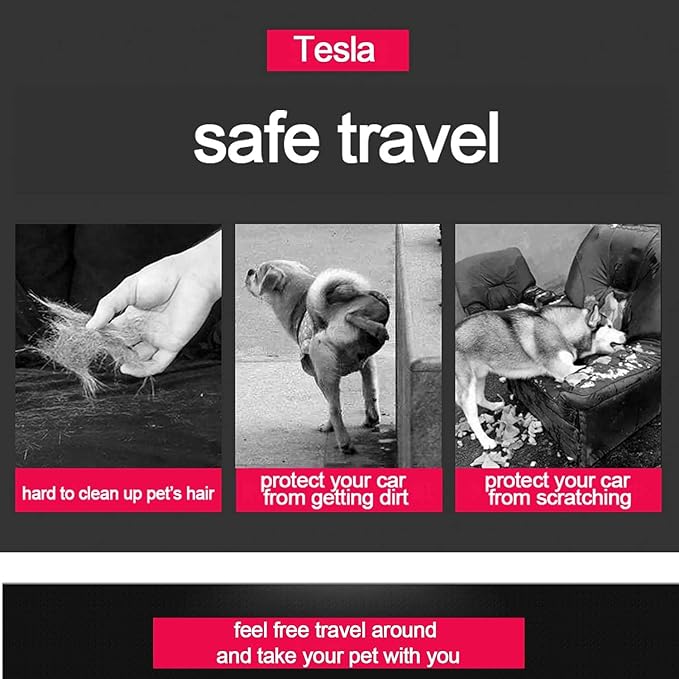 AOSKonology BestEvMod Tesla Model 3 2017-2024 Model Y 2020-2024 Rear Seat Pet Cover 3 Y