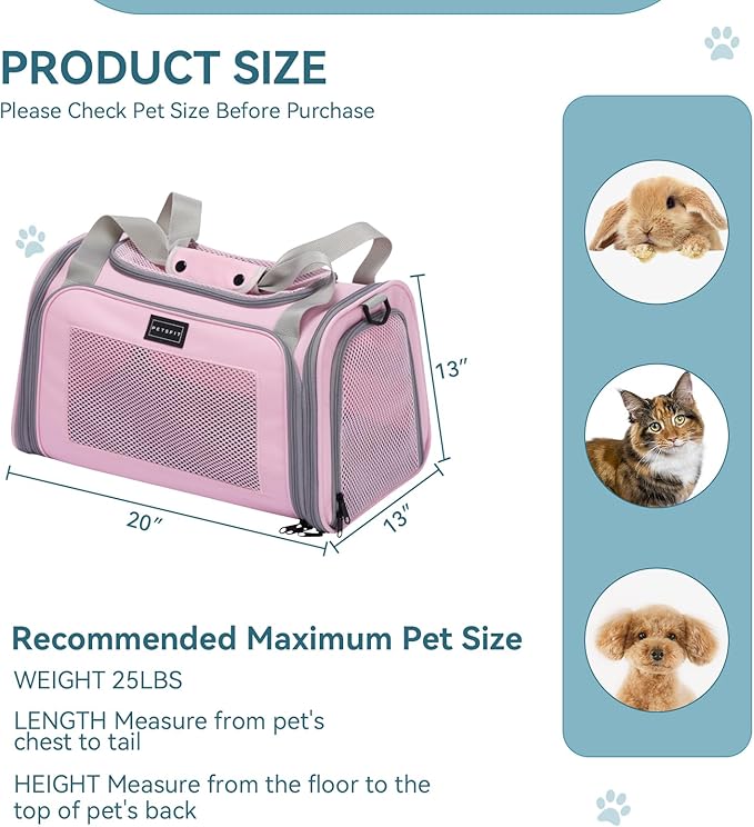 PETSFIT Cat Carrier for Large Cats 25 Lbs,