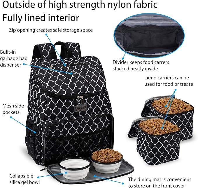 BAGLHER丨Dog Travel Bag 2 Silicone 2 Food