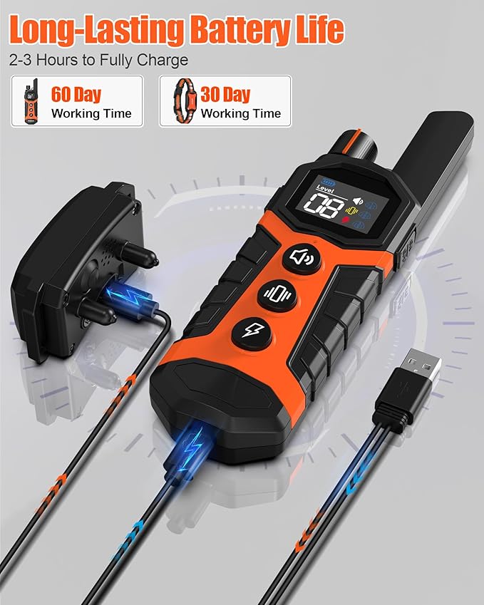 Dog Shock Collar with Remote 4000Ft Waterproof 5-120lbs Small 3 Channels, 3 Electronic