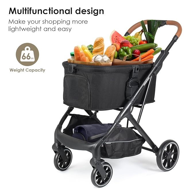 T6 Luxury Pet Stroller for Medium Dog Under 66lbs or 2 Small Dogs & Cats