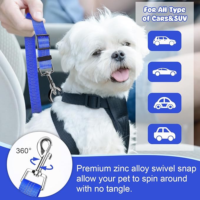 BWOGUE Pet Dog Cat Seat Belts (1 Pack)