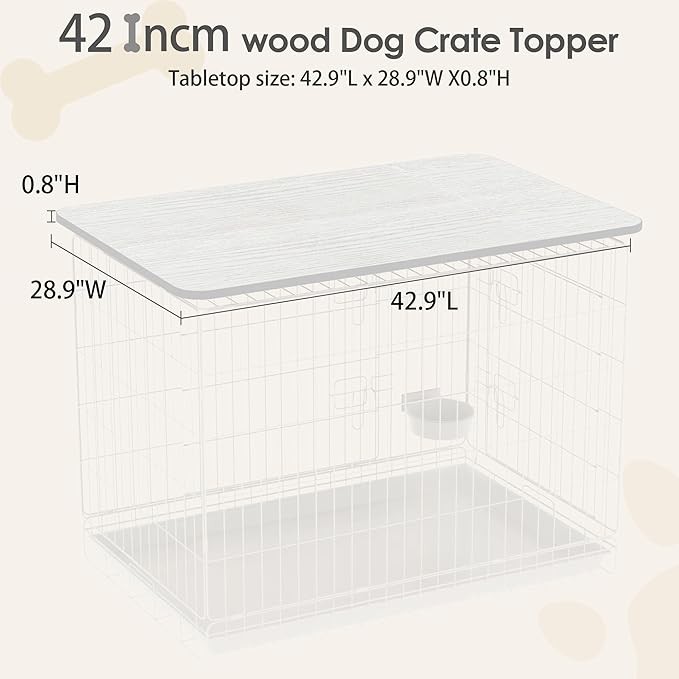 Dog Crate Topper Wood for 42 inch Cages