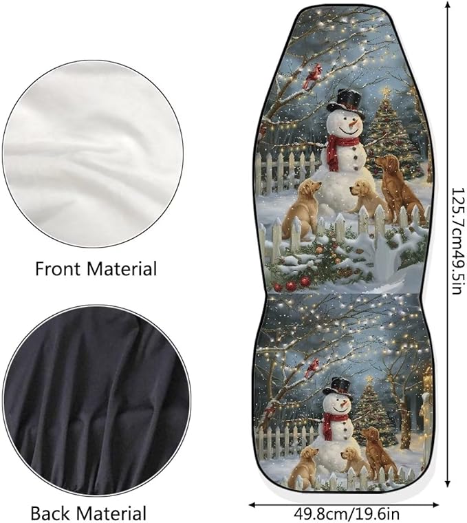Christmas Snowman Light Car Seat Covers Full Set of 2