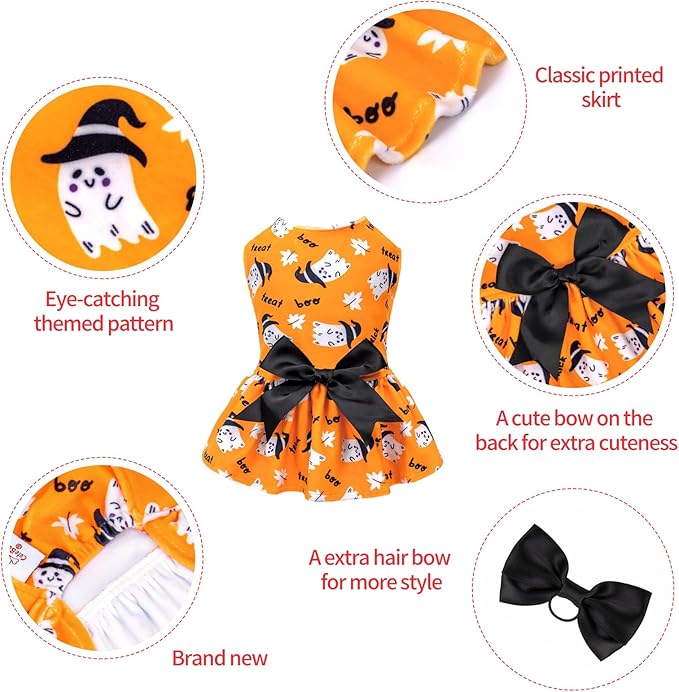 CuteBone Dog Dresses Velvet Holiday Small Dogs Clothes CVA28S