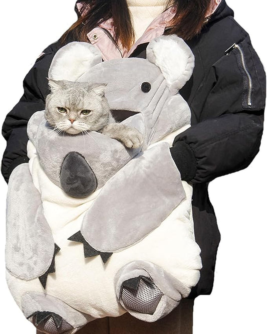 FLAdorepet Cat Carrier Front Bag Backpack Hands-Free Shoulder Carrier Legs Out 12LBS), Grey)