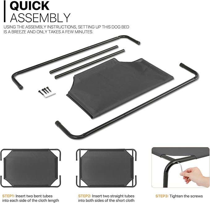 MoNiBloom Elevated Dog Bed Cooling Raised Ped Bed Portable Dog Cot for Camping or Beach 42 Inches