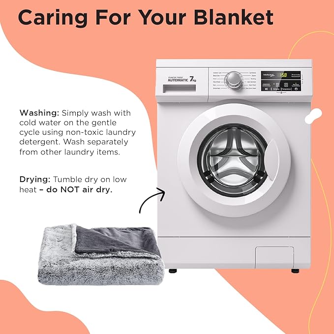 Best Friends by Sheri SnuggleSoft Reversible Faux Rabbit Fur Blanket for Dogs and Cats 30" x 40"