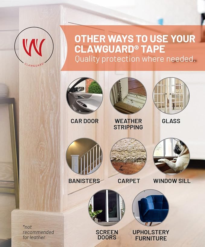 CLAWGUARD Protection Tape 20-Pack Surface Protectors from Dog and Cat Scratch