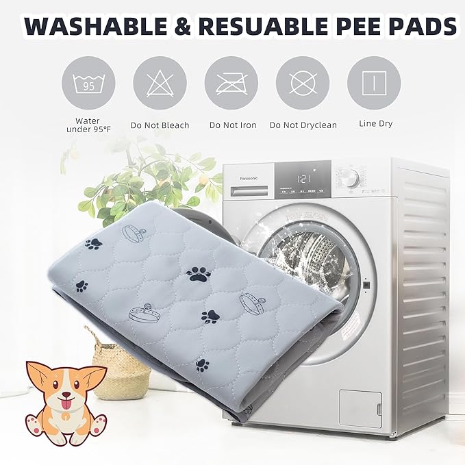 Reusable Pet Pee Pads 2 Pack 34"x36" Ultra-Absorbent