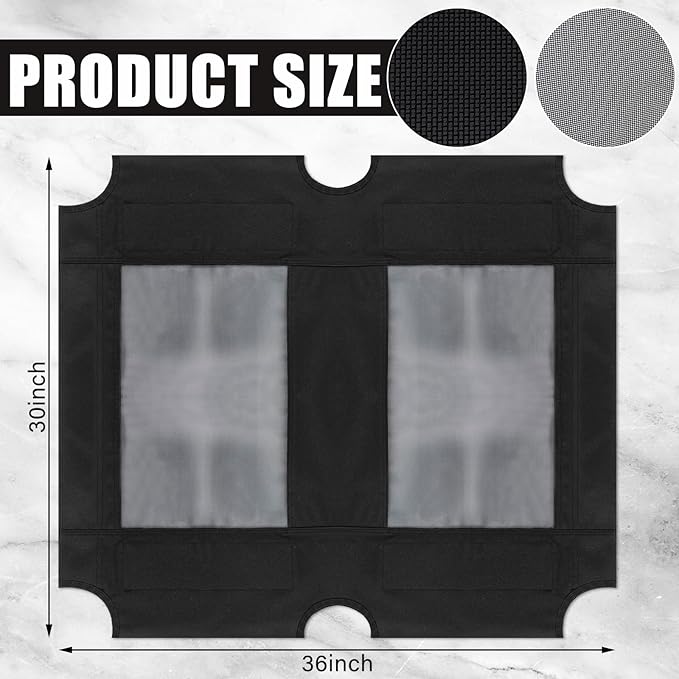 2 Pcs Elevated Dog Bed Replacement Cover Raised Pet Cot Replacement Cover with Mesh Panel 36 x 30 Inch for Outdoor Indoor