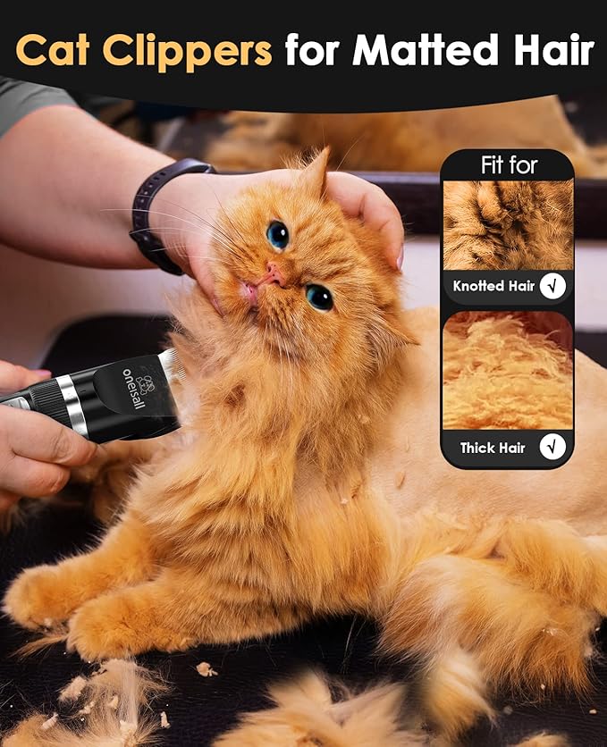 oneisall Cat Clippers for Matted Hair 2 Speed