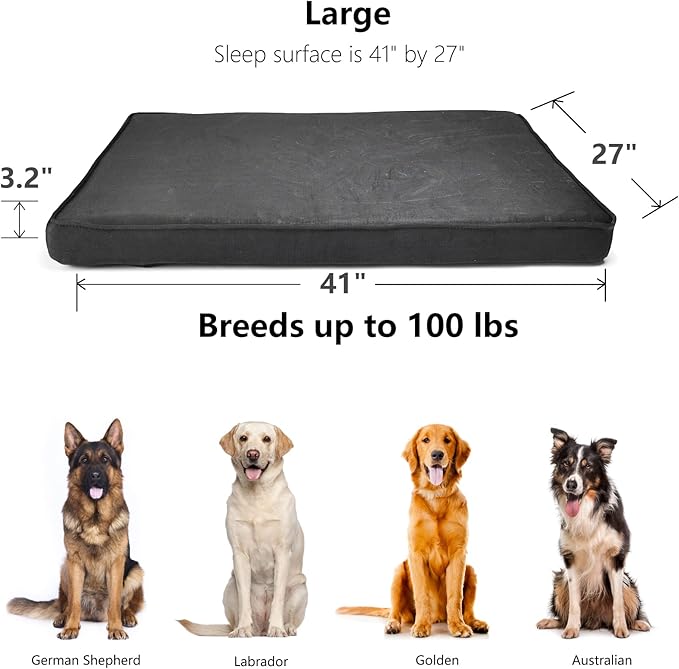 Indestructible Dog Beds for Aggressive Chewers Waterproof 41"x27"