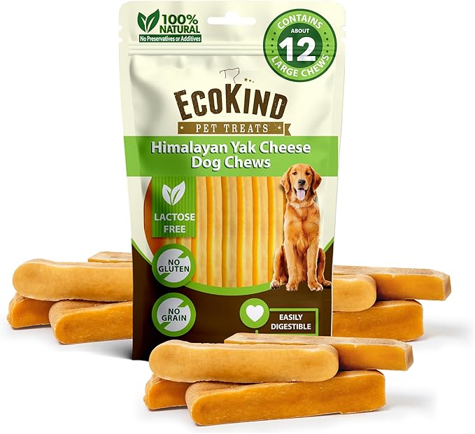 EcoKind Premium Gold Yak Cheese Himalayan Dog Chews 12+ Chews (3 lb)