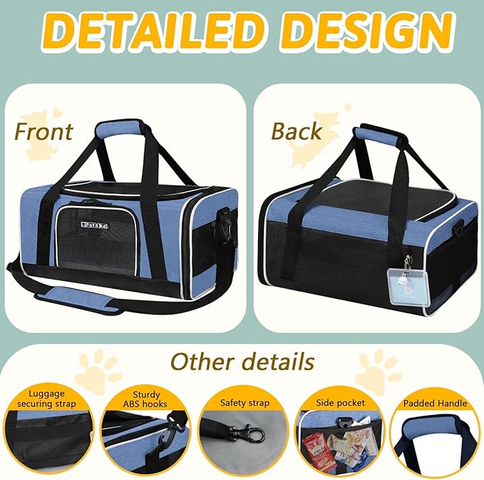 Petskd Pet Carrier 17x11x9.5 Alaska Airline Approved 1-10 LBS