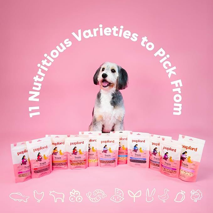 Pupford Freeze Dried Training Treats for Dogs & Puppies 475+ Three 4 oz)