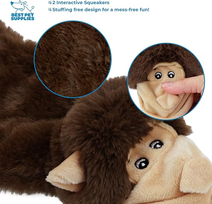 Best Pet Supplies 2-in-1 Stuffless Squeaky Dog Toys with Soft