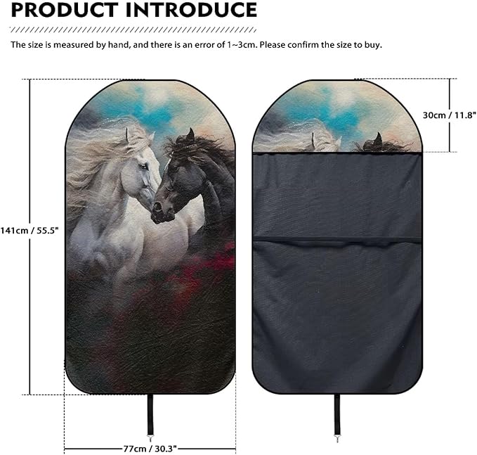 Horse Sweatproof Towel Car Front Seat Cover Non-Slip Bucket Seat Protector Easy to Install from Sweat