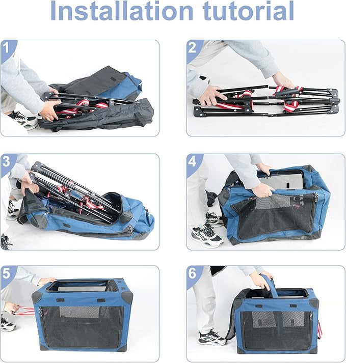 Collapsible Soft Dog Crate 37.4 x 26 Inch