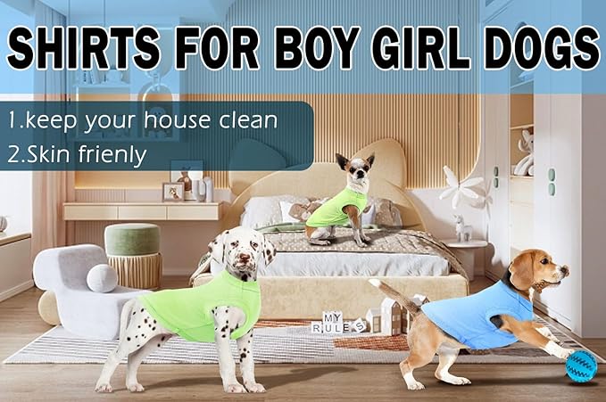 Dog Lightweight Shirts Costumes,2 Pack,L