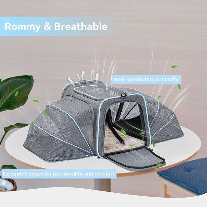 Petsfit Expandable Cat Carriers Airline Approved 16"x10"x9" Small