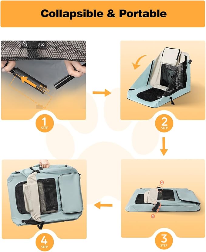 Extra Large Dog Crate with 2 Foldable Bowl 32 Inch (32" L 23" W 23" H,