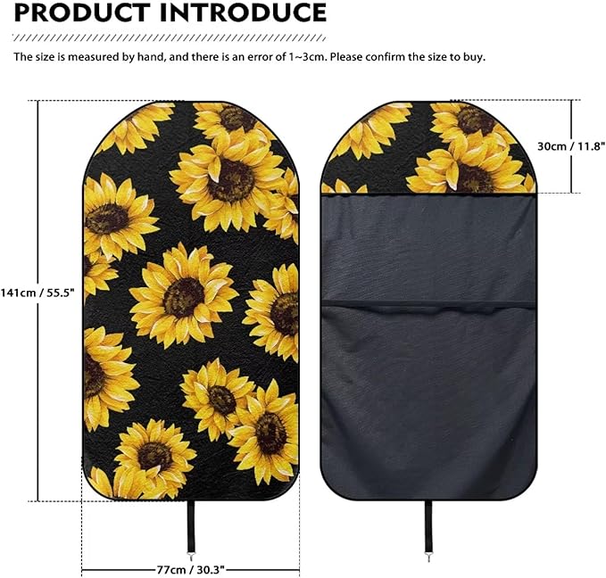 Yewattles Sunflower Non-Slip Bucket Towel Seat Cover Waterproof