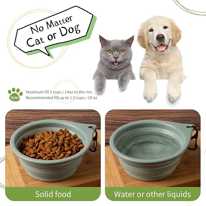 Collapsible Dog Bowls 2pcs for Puppy Bowl