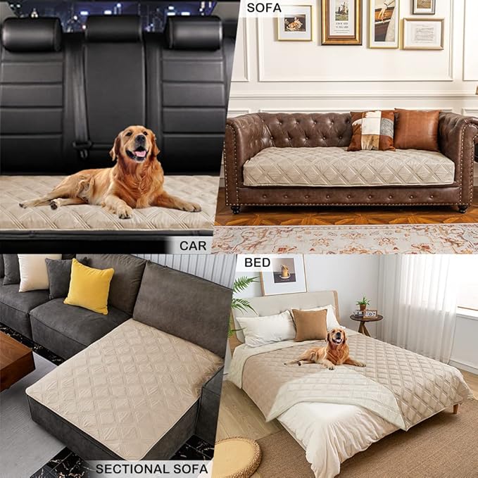 SUNNYTEX Waterproof & Reversible Dog Bed Cover Sofa