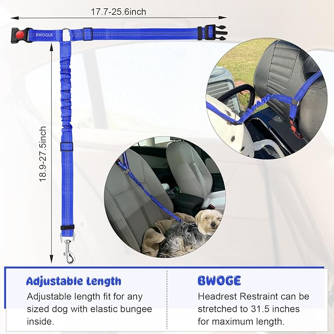 BWOGUE Pet Dog Cat Seat Belts (1 Pack)