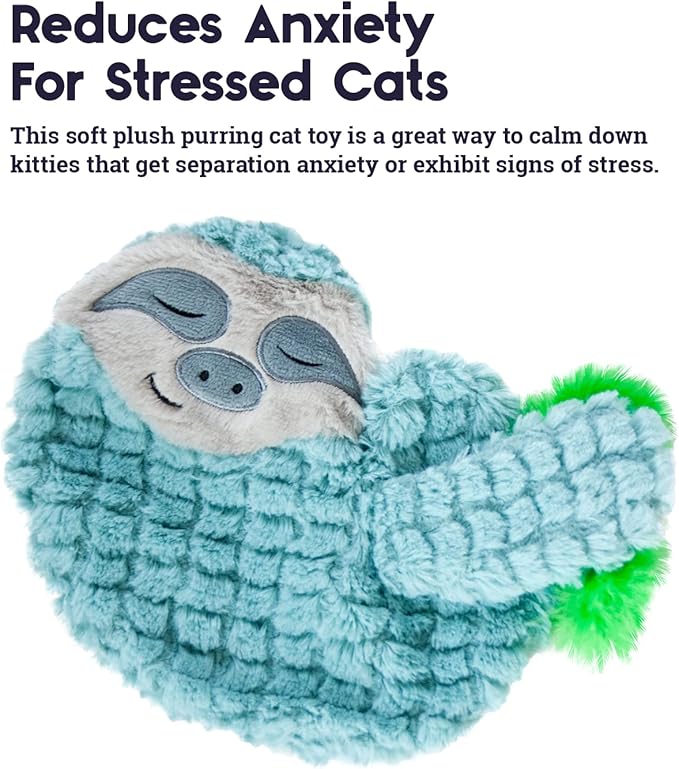 Catstages Purr Pillow Snoozin' Sloth Soothing Plush Cat