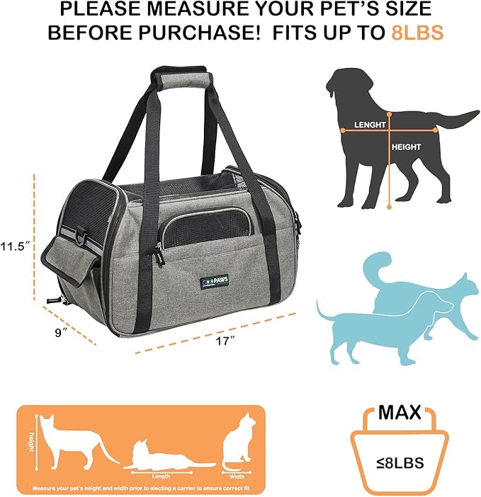 JESPET Soft-Sided Kennel Pet Carrier for Small Dogs