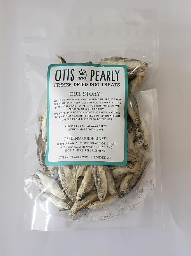 Freeze Dried Minnows Pet Treats for Dogs and Cats Only One Ingredient All Natural Healthy 1 oz