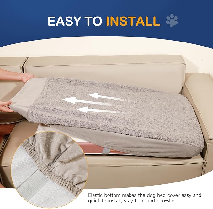 Dog Bed Cover Replacement Washable Pet Hair Easy to Clean 35x22 Inches,