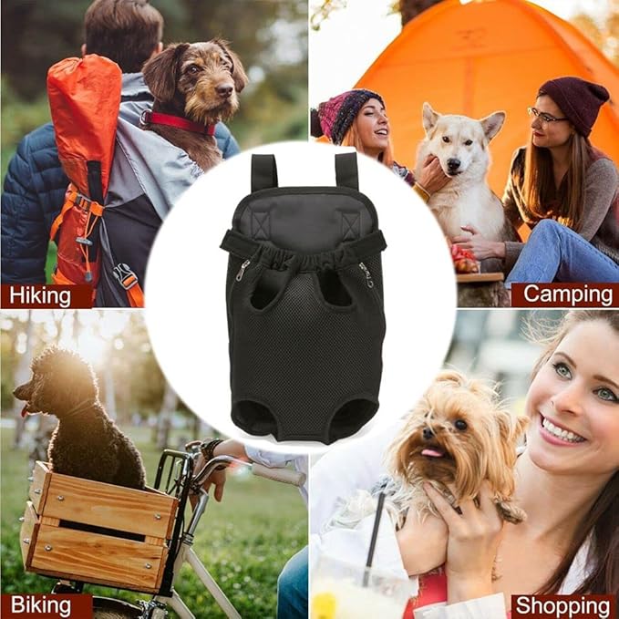 Pet Carrier Backpack Nylon Mesh Pet Puppy Adjustable Dog Cat Front Net Bag Tote Sling Carrier for Traveling Hiking Camping