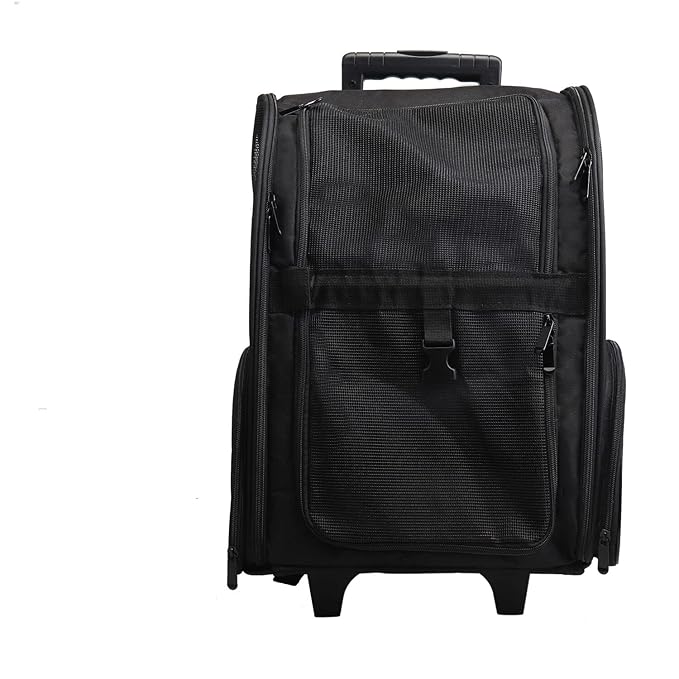 Critter Sitters Rolling 4-Wheel Pet Backpack Suitcase for Small Dogs