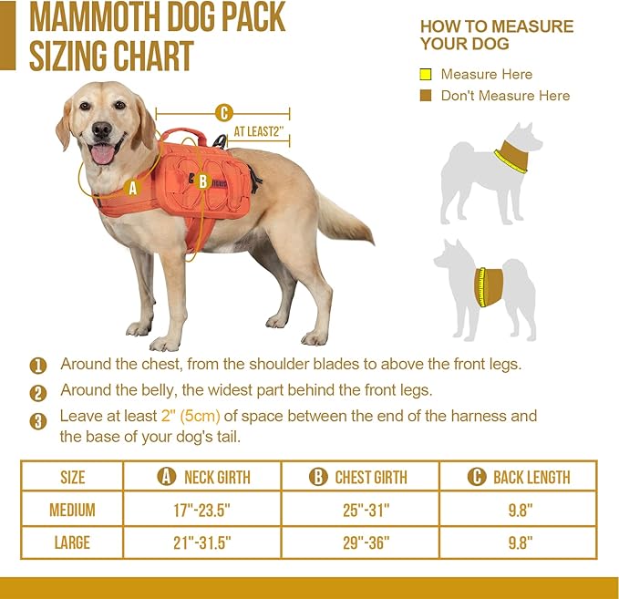 OneTigris Dog Backpack for Medium & Large Dogs