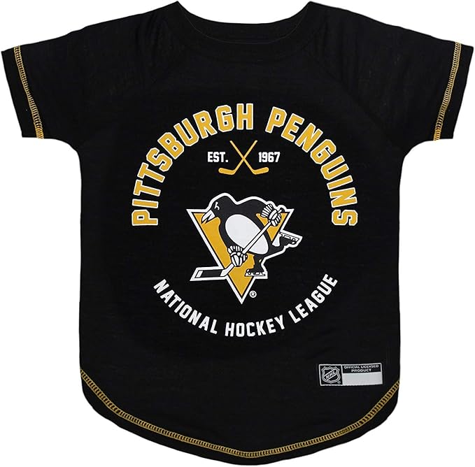 Pets First NHL Pittsburgh Penguins Tee Shirt for Dogs & Cats