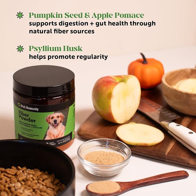 Pet Honesty Pumpkin Fiber Powder Supplement for Dogs (90 Scoops)